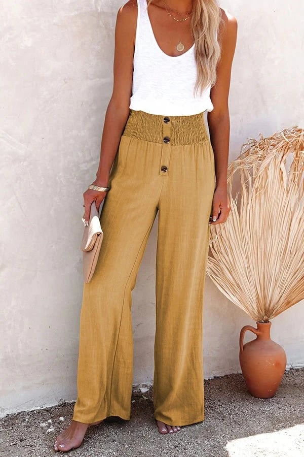Riana™ - Pantaloni Relaxed a Vita Alta