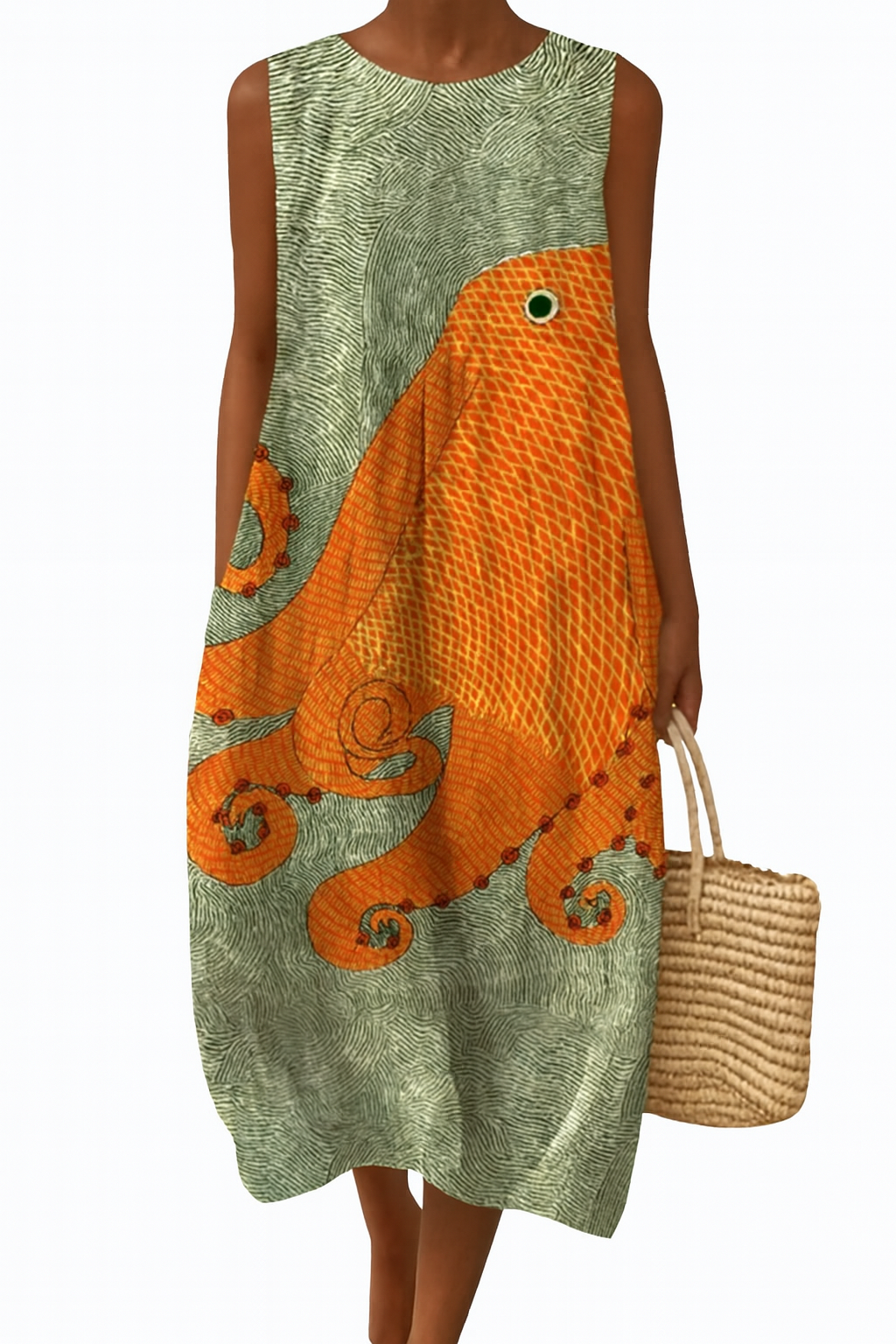 Giulia – Vestito Polpo Arancione