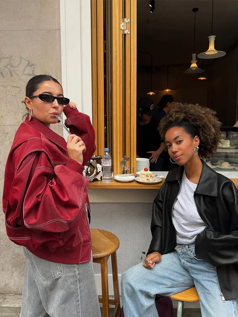 Freja – Giacca oversize a contrasto con vestibilità alla moda