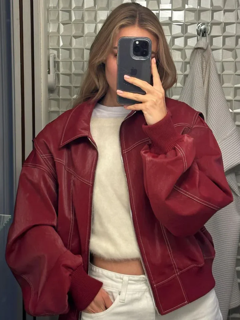 Freja – Giacca oversize a contrasto con vestibilità alla moda