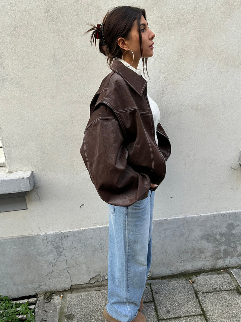 Freja – Giacca oversize a contrasto con vestibilità alla moda