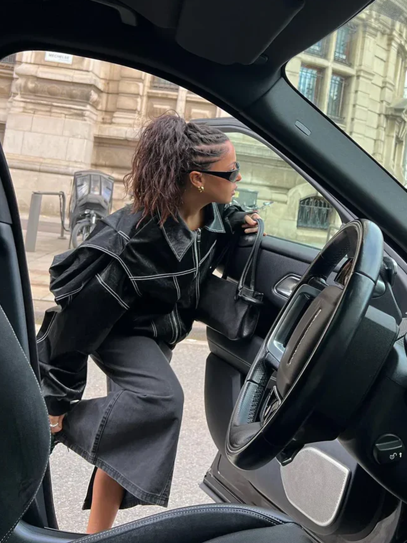 Freja – Giacca oversize a contrasto con vestibilità alla moda