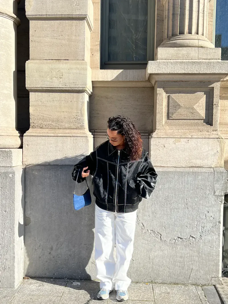 Freja – Giacca oversize a contrasto con vestibilità alla moda