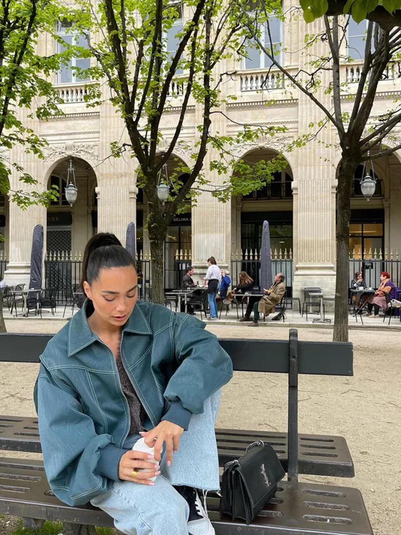 Freja – Giacca oversize a contrasto con vestibilità alla moda