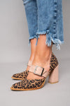 Selveta | Sandali Leopardati in Camoscio con Tacco Stabile