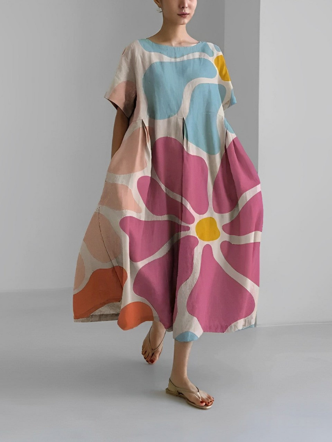 Valentina – Abito Floreale Estivo Donna con Taglio Comodo