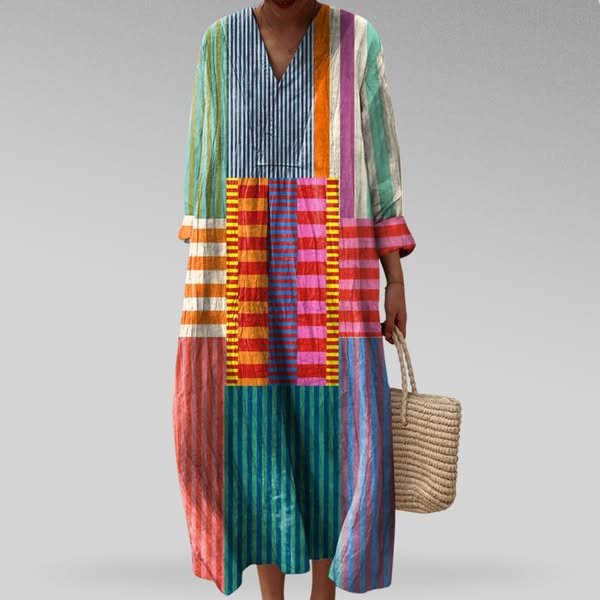 Abito elegante a motivo geometrico