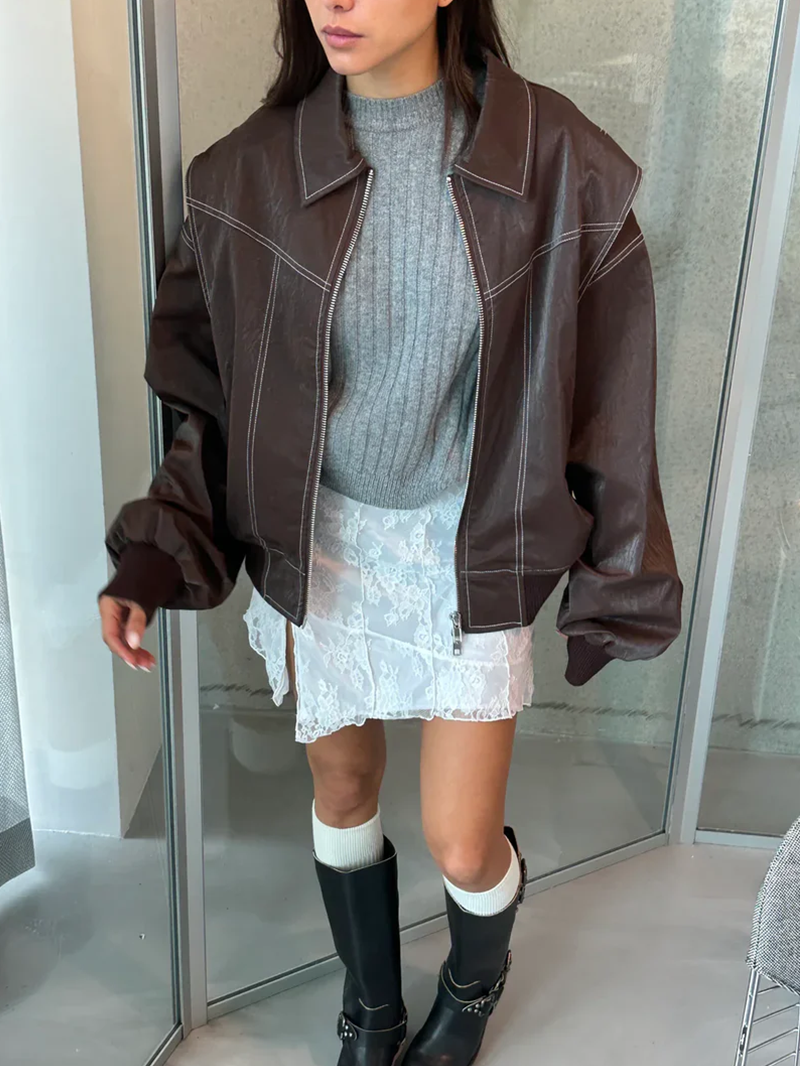 Freja – Giacca oversize a contrasto con vestibilità alla moda